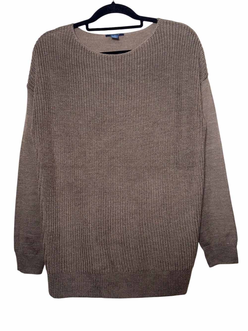 Westbound Wool Blend Waffle Knit Fisherman Coastal Sweater Brown Medium